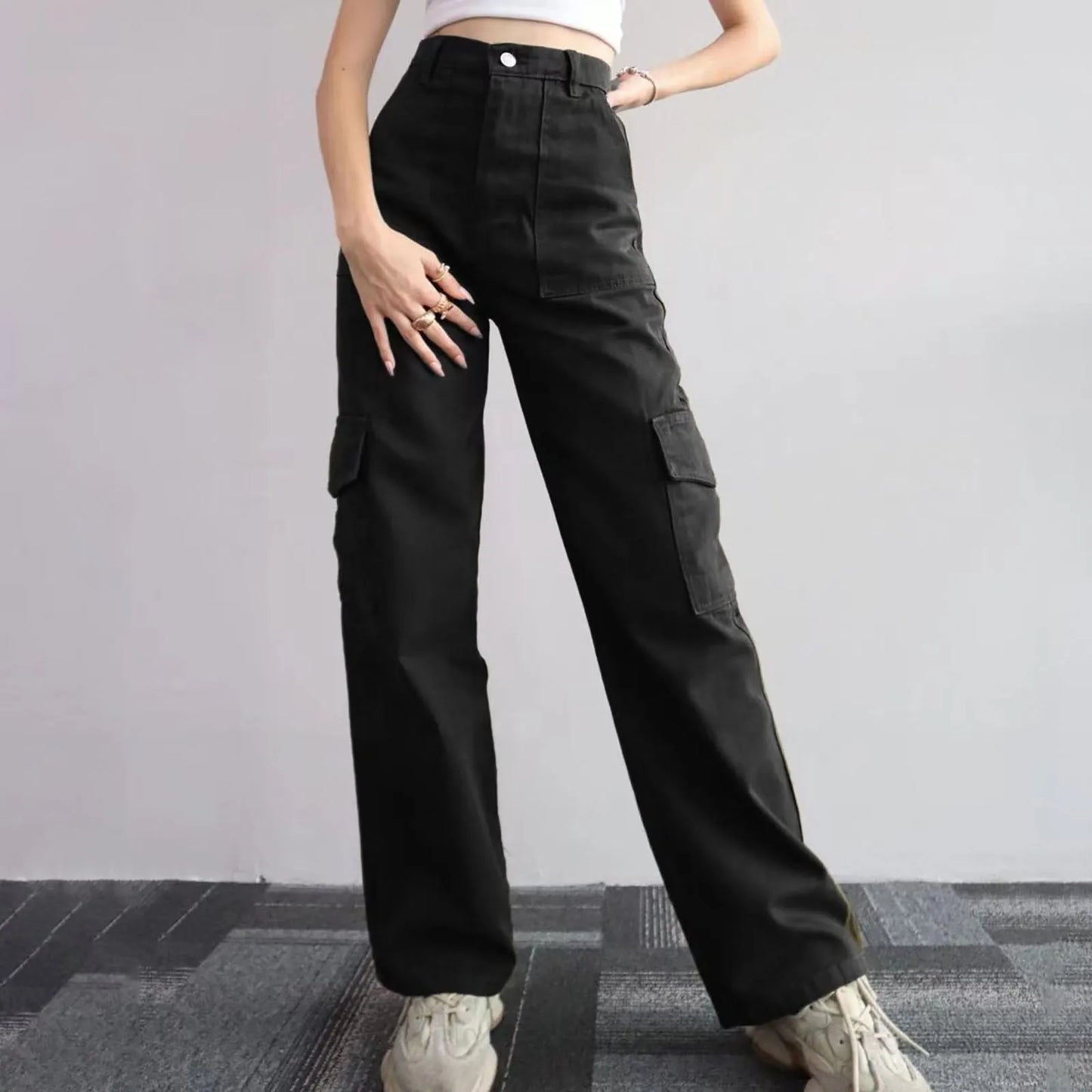 Sport Trouser Casual Workwear Straight Leg Sweatpant Long Slacks For Ladies