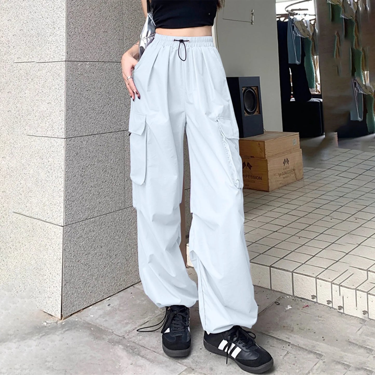 Women's Streetwear Baggy Pants Absorb Sweat for Comfortable Work