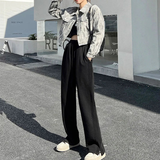 Spring Autumn Sweatpants Women Unisex Pants Custom Pents Casual Loose Baggy Pants