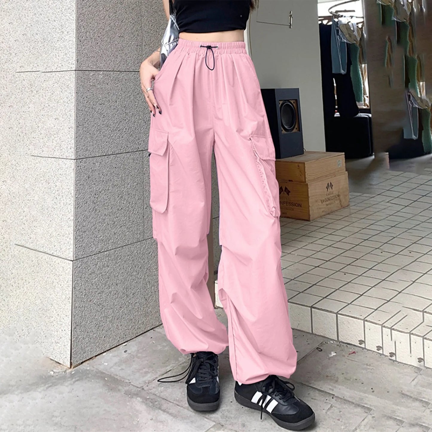 Women's Streetwear Baggy Pants Absorb Sweat for Comfortable Work