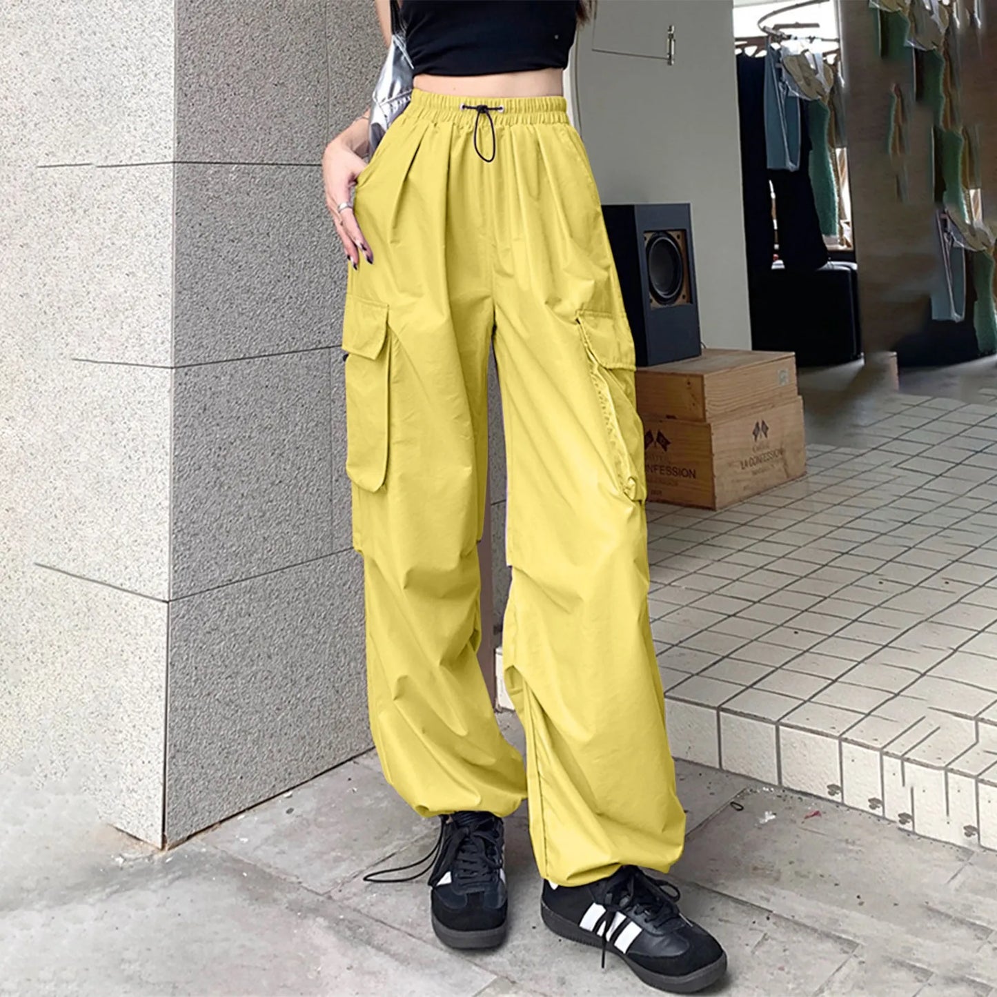 Women's Streetwear Baggy Pants Absorb Sweat for Comfortable Work