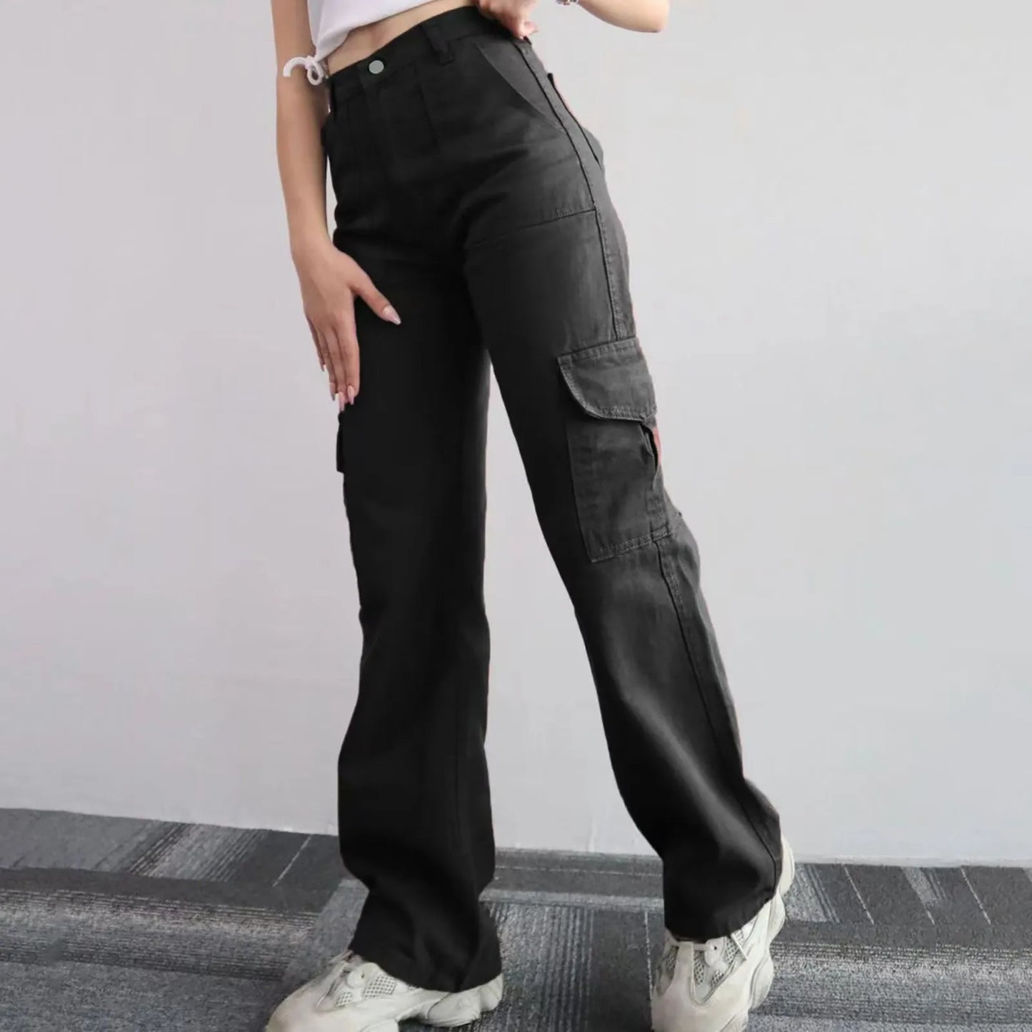 Sport Trouser Casual Workwear Straight Leg Sweatpant Long Slacks For Ladies