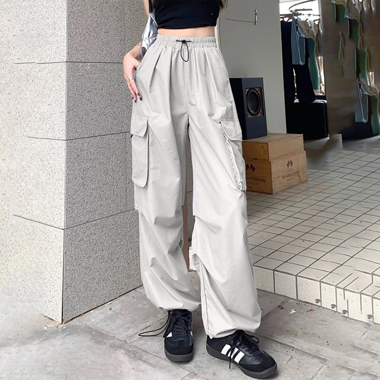 Women's Streetwear Baggy Pants Absorb Sweat for Comfortable Work